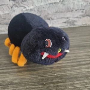 Vintage Cuddle Wit Black Spider Plush W/ Orange Wired Legs 7" Stuffed Animal - Picture 1 of 9