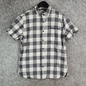 Levi's Shirt Mens Large Grey Check Button Up Short Sleeve Collared 10269 - Picture 1 of 14
