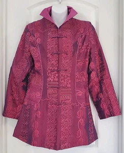 Womens Tang Blue Suit Casual Button Silk Coats Jacket Mid Length Chinese Style R - Picture 1 of 16
