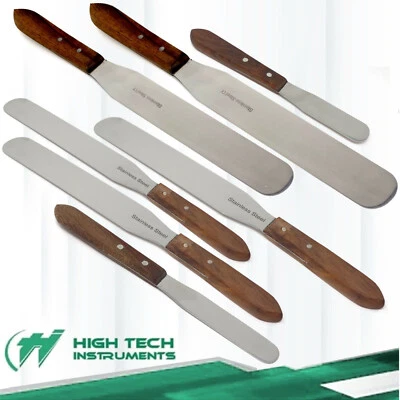 HTI BRAND Dental Plaster Knife Spatula Lab Alginate Wax Mixing Gypsum Scraper Wood Handle