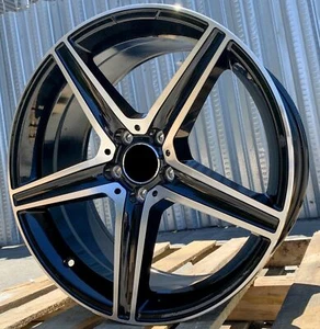 19x8.5 Black Wheels For Mercedes S430 S500 S550 E320 E500 19" 5x112 Rims Set 4 - Picture 1 of 4