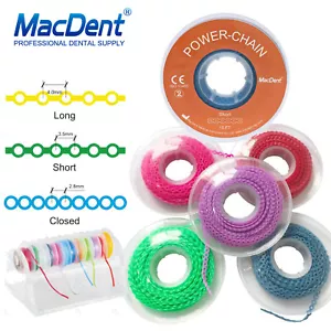 Dental Orthodontic Elastic Ultra Power Chain Rubber Bands Continuous/Short/Long - Picture 1 of 9