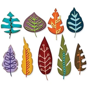 Sizzix Thinlits Dies - Artsy Leaves, 666380 by Tim Holtz - Picture 1 of 6