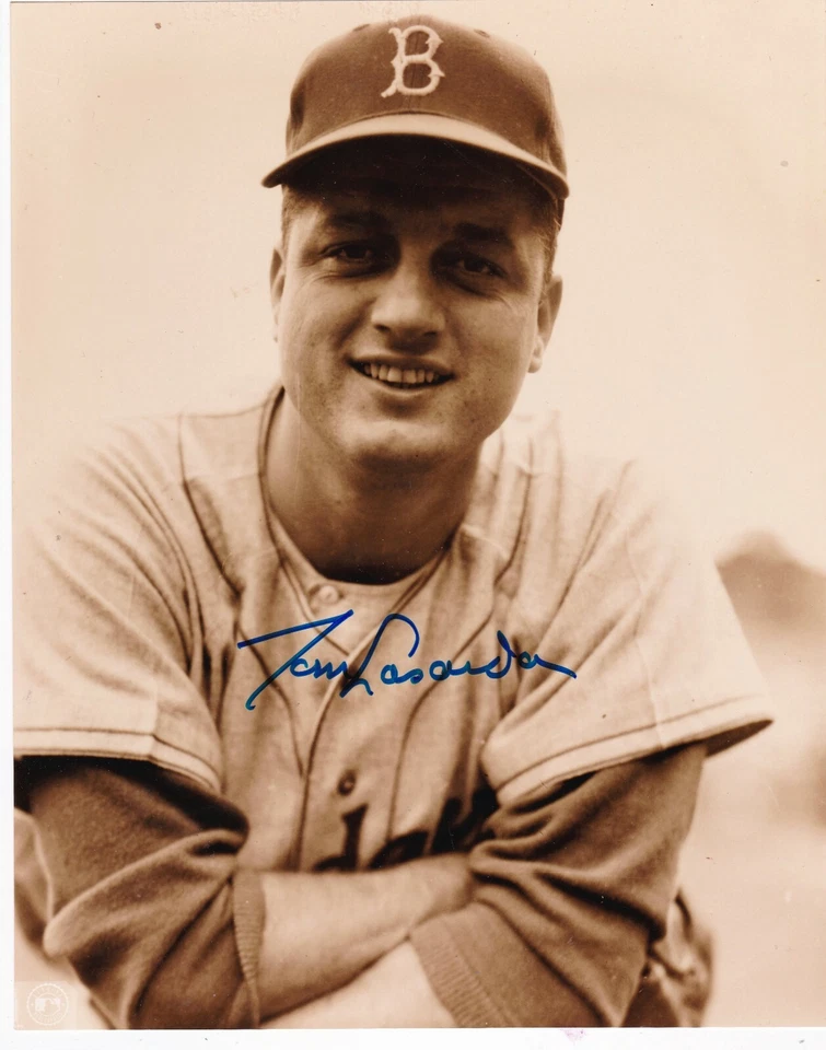 TOMMY LASORDA  BROOKLYN DODGERS  ACTION SIGNED 8x10 - Image 1 of 1