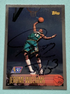 Jerome Williams 1996 Topps NBA 50 Aniversario Lámina Firmado Autógrafo AUTO RC TTM Foto 1 de 3