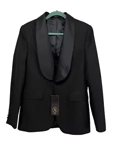 Blazer da smoking formale da uomo GroGo lana super 200 nero EU 48/US 38 - Foto 1 di 13