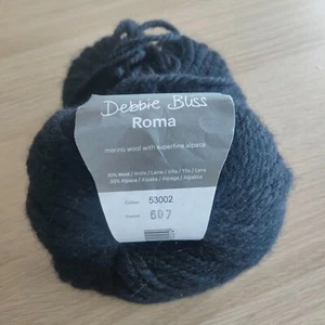Debbie Bliss "Roma" black Merino wool w/ Superfine Alpaca yarn New & used 160g - Picture 1 of 6