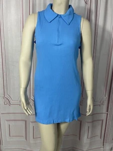 Wild Fable Damen Kleid ärmellos Reißverschluss vorne figurbetont Polo blau Übergröße 4X - Bild 1 von 12