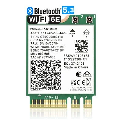 WiFi 6E AX210 NGW Wireless Card M.2 2230/NGFF WiFi 6E Laptop Module with Blue... - Image 1 of 4