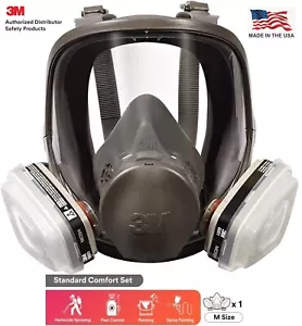 3M 7 IN 1 WIEDERVERWENDBAR VOLLGESICHTSATMUNGSGERÄT ABDECKGASMASKE MALEN SPRÜHEN LRG - Bild 1 von 6