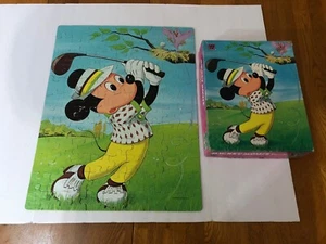 VINTAGE WHITMAN WALT DISNEY MICKEY MOUSE GOLFING COMPLETE 100 PC PUZZLE USA - Picture 1 of 9