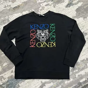 Sudadera para hombre KENZO con logotipo grande negro algodón talla XXL - Imagen 1 de 13