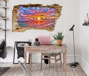 3D Clouds sea 5124 Wall Murals Stickers Decal breakthrough AJ WALLPAPER AU Lemon - Picture 1 of 6