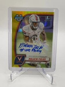 2024 Bowman Chrome U Malachi Fields Gold Refractor Auto /75 #PA-MFI 1st Bowman - Picture 1 of 10