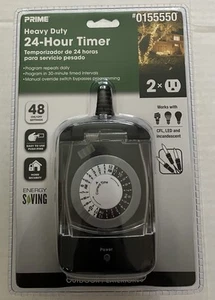 Prime Heavy Duty 24 Hour Timer 0155550 Outdoor Security Lighting Decorations NIP - Picture 1 of 3