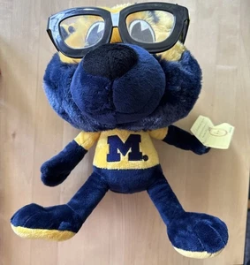 University Of Michigan Wolverines Study Buddies Team Nerd Plush UofM Mascot 2011 - Picture 1 of 9