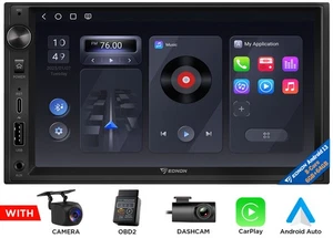 6+64 Android 13 7" QLED Double Din Car Stereo CarPlay Radio GPS Navi WiFi 4G LTE - Picture 1 of 23
