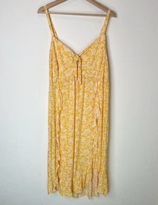 Edited Plus Size 18 Womens Dress Yellow Floral Sleeveless - Picture 1 of 5
