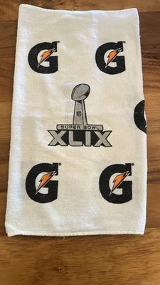 Toalla lateral Gatorade Super Bowl XLIX. JUEGO USADO/EMITIDO-Doble cara. Foto 1 de 3