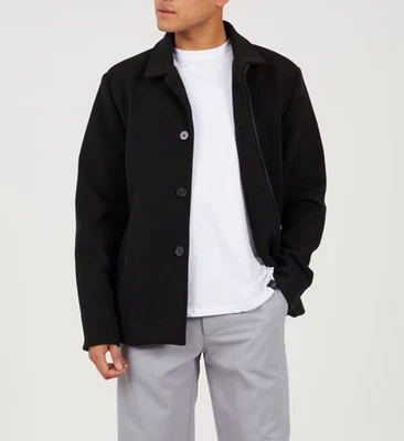 Mens Brave Soul Overcoat Casual Jacket - Black - Image 1 of 4