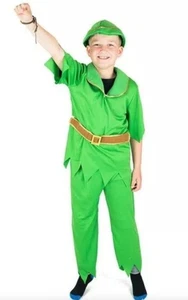 Childs Boys Girls Peter Pan Fancy Dressing Up Costume Outfit Disney Age 7 8 9 - Picture 1 of 2