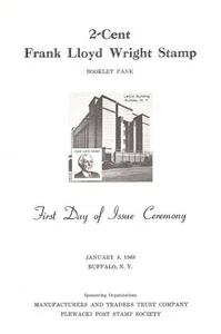 #1280a First Day Program 2c Frank Lloyd Wright Stamp w/FDC w/ mail early - Picture 1 of 2