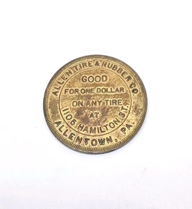 Vintage Allen Tire & Rubber Co. Allentown PA Good Luck Token Coin - Picture 1 of 4