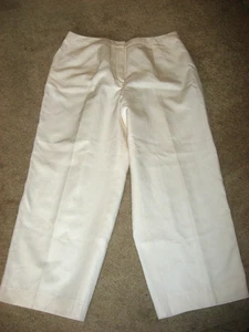 Womens Offwhite TALBOTS Lined Silk Blend Pants 16 Petite - Picture 1 of 2