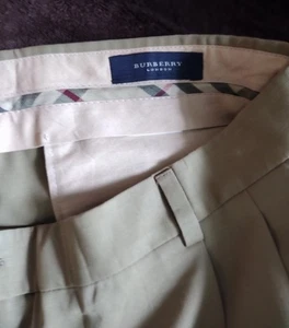 BURBERRY London Men's Dressy Beige Color Pants Top Quality Fabric Size 32 Length - Picture 1 of 15