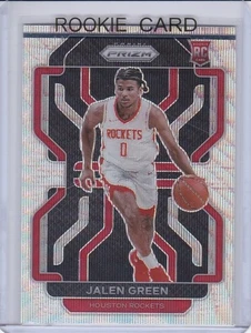 JALEN GREEN ROOKIE CARD Houston Rocket 2021 RARE SILVER WAVE PRIZM $$ VARIATION - Picture 1 of 2