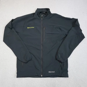 Marmot Jacket Mens Large Black Softshell Full Zip Chest Pocket Embroidered Logo - Picture 1 of 17