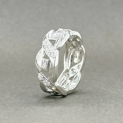 Estate Platinum 0.74ctw H-I/SI1 Diamond Chain Ring - Image 1 of 4