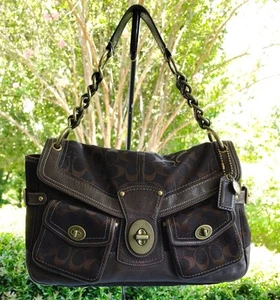 Coach MEDIUM 11128 Vintage 65th Anniversary Legacy Leigh Brown Signature C - Picture 1 of 24