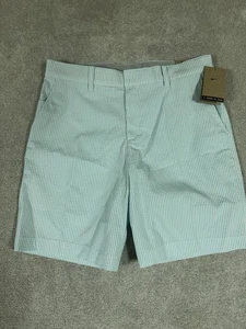Neu mit Etikett $ 85,00 Nike Golf Herren Tour 8 Zoll Chino Seersucker Shorts blau/weiß Gr. 35 - Bild 1 von 10