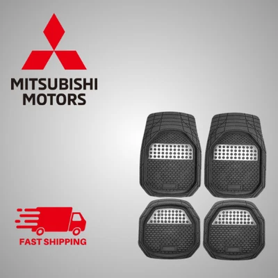 For All Mitsubishi Car Floor Mats 4pcs Custom Fit All Weather Rubber - Image 1 of 4