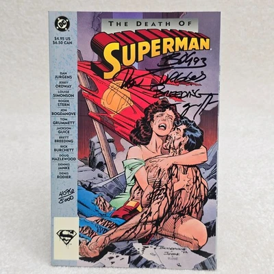 The Death Of Superman TPB 4X Signed 4076/5000 DC Comics Dynamic Forces COA 1992 - Image 1 of 4