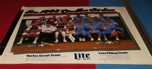 MILLER LITE BEER ALL STARS 1983 VINTAGE PROMO POSTER TASTE GREAT LESS FILL TEAMS  - Bild 1 von 20