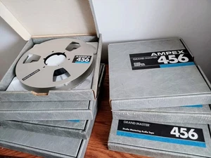 7 AMPEX 1" EMPTY 10.5" Metal Audio Take-Up Reel with Box for 1" Tape 7 Quantity - Picture 1 of 2