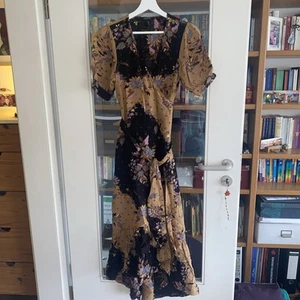SCOTCH & SODA Wickel Maxi Kleid XS 34/36 Schwarz Beige Blumen Neuwertig - Bild 1 von 5