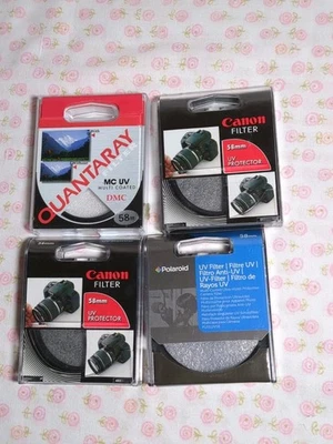 LOT of 4 Canon, Quantaray 58mm UV Protector Filter Lens In Cases for 35mm Camera - Image 1 of 3