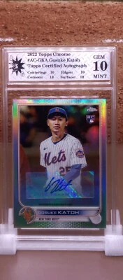 2022 Topps Chrome Update Gosuke Katoh Auto/Refractor AC-GKA - GEM 💎 MINT 10  - Image 1 of 2
