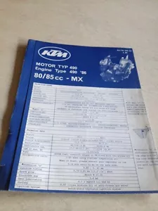 KTM 80 85 MX Motor Tipo 490 1986 Lista De Piezas De Repuesto - Imagen 1 de 4