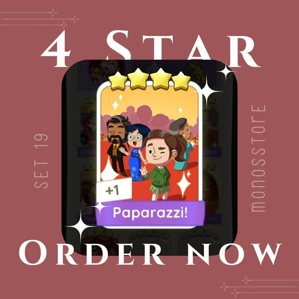 Monopoly 4 Star Sticker 🎮 Set 19 🎡 Fast Delivery⚡Come True ✨ - Image 1 of 1