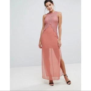 Keepsake Be The One Lace Detail Maxi Dress Size S Small Orange Womens Sleeveless - Picture 1 of 9