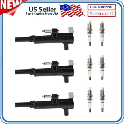 3x ignition coils + 6x Iridium Spark Plugs UF640 7100 for Dodge Dakota 2009 2010 Foto 1 de 4
