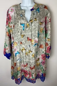 Johnny Was May Flower Khalani Silk Top Size Large L New - Picture 1 of 4