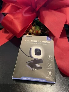 Web Cam with LED w/Mic w/Built-In Studio Light Electronics Camera - Photo 1/2