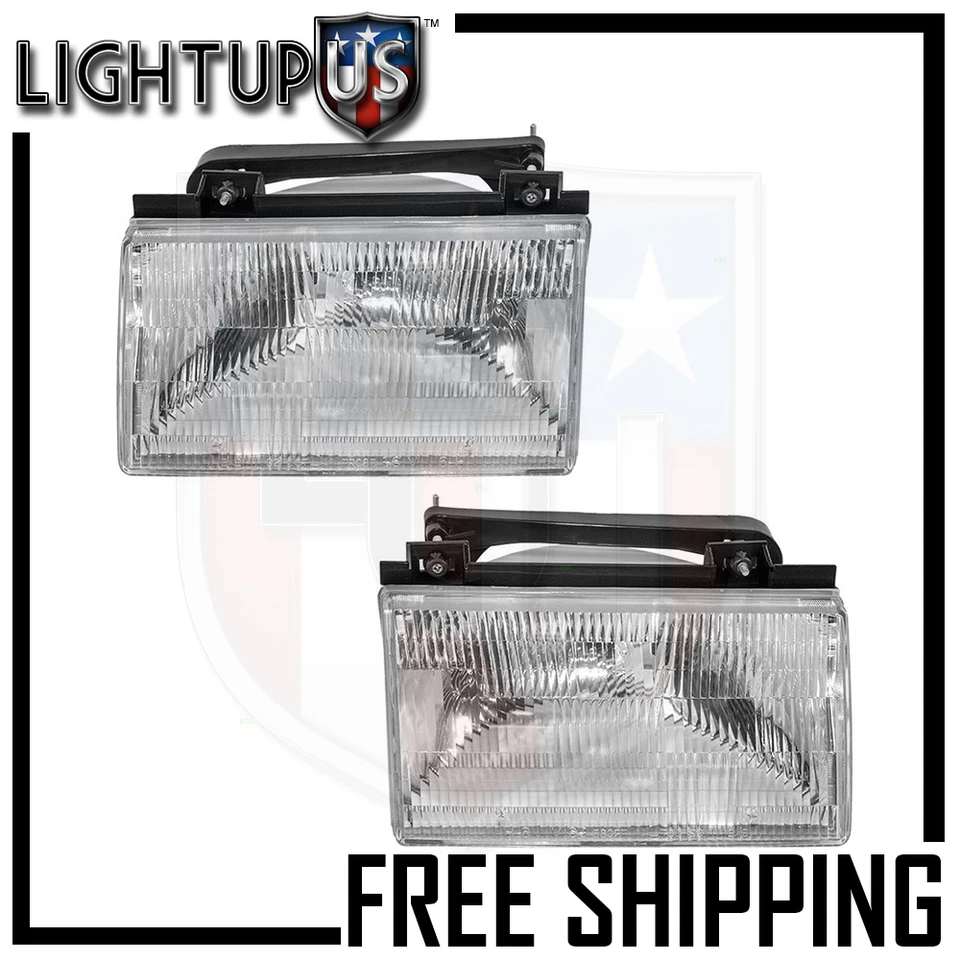 Headlights Headlamps Pair Left right set for 88-91 Ford Tempo Mercury Topaz - Image 1 of 1