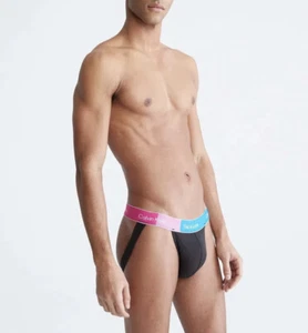 Calvin Klein Men's Underwear Pride Microfibre Jockstrap Black NB3511001 - Picture 1 of 6