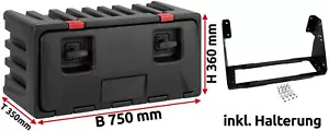 LKW Staukasten Staubox aus Kunststoff 750x360x350mm mit Korbhalter, Lago 160375H - Bild 1 von 8